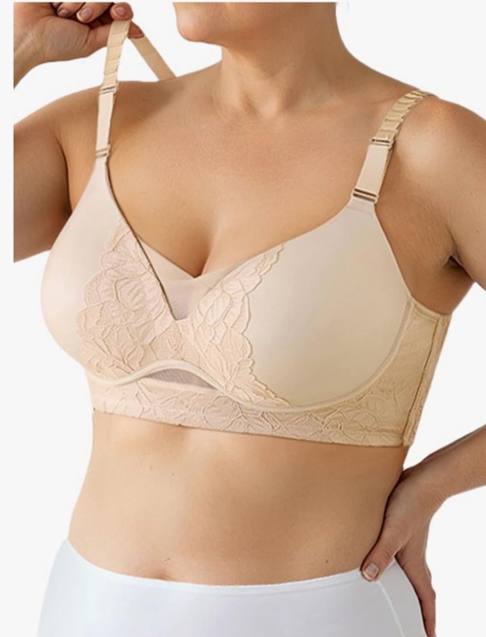 SonaShape Lifting Bra Size XL NEW Floral Nude No Underwire Full Coverage 40C